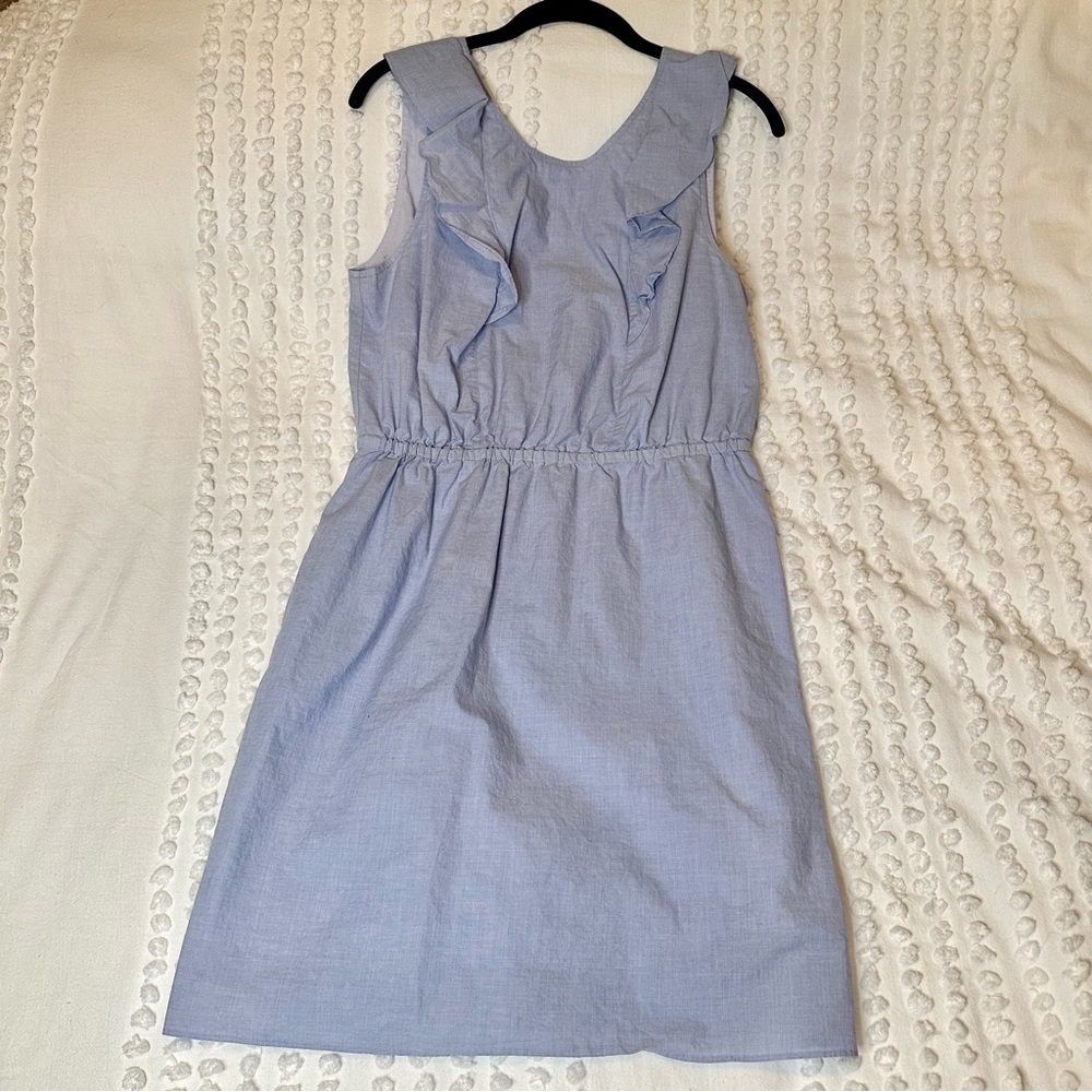 EUC J. Crew Sleeveless Cotton Dress with Ruffle Trim, Size: 8